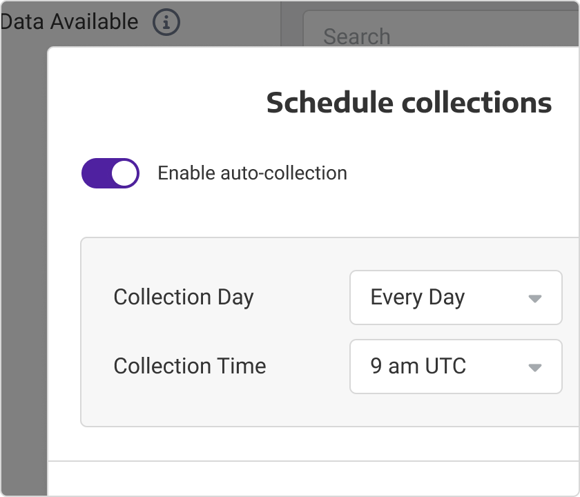 Schedule data source collections