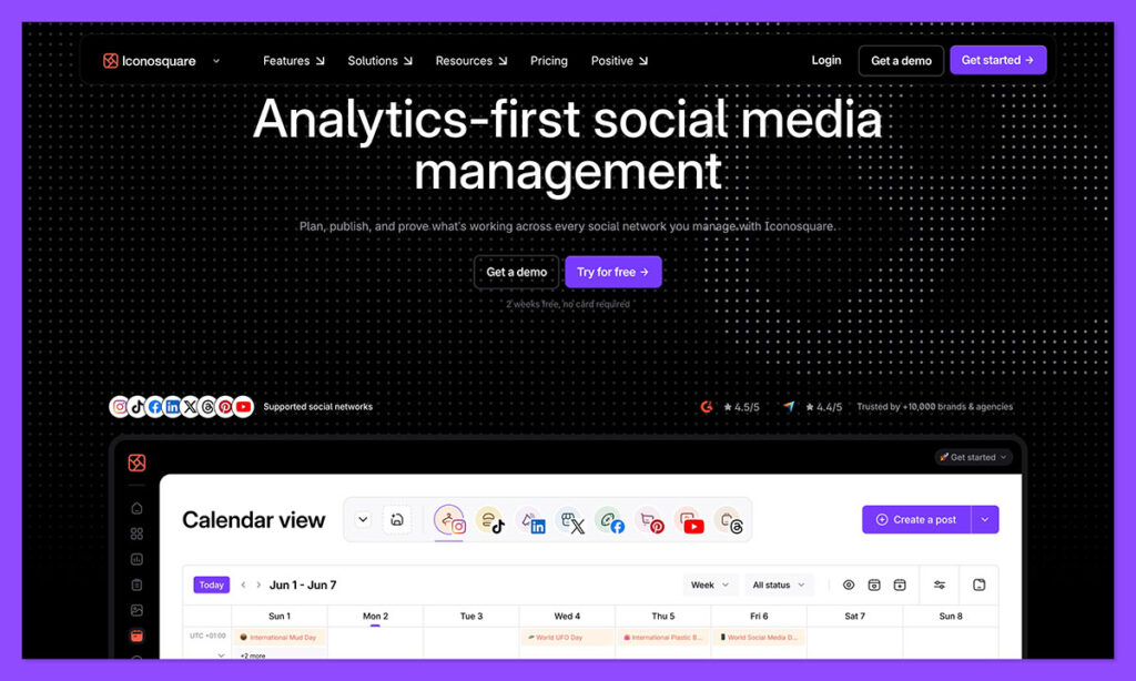 Iconosquare homepage