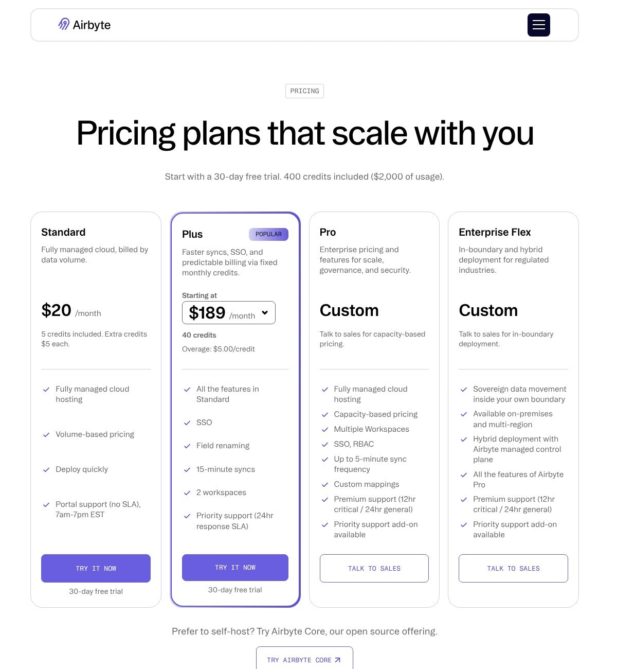 Airbyte pricing