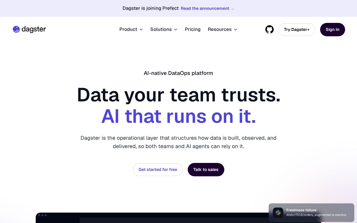 Dagster homepage