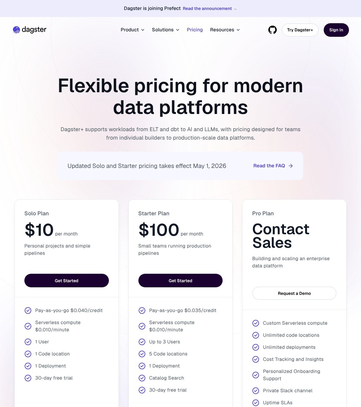 Dagster pricing