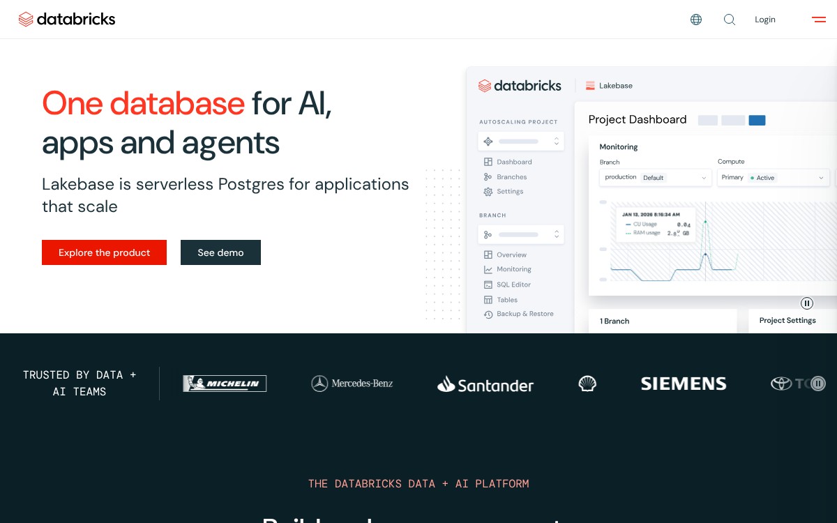 Databricks homepage