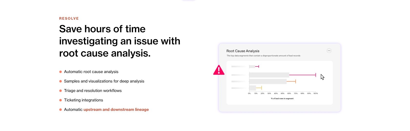 Anomalo root cause analysis view
