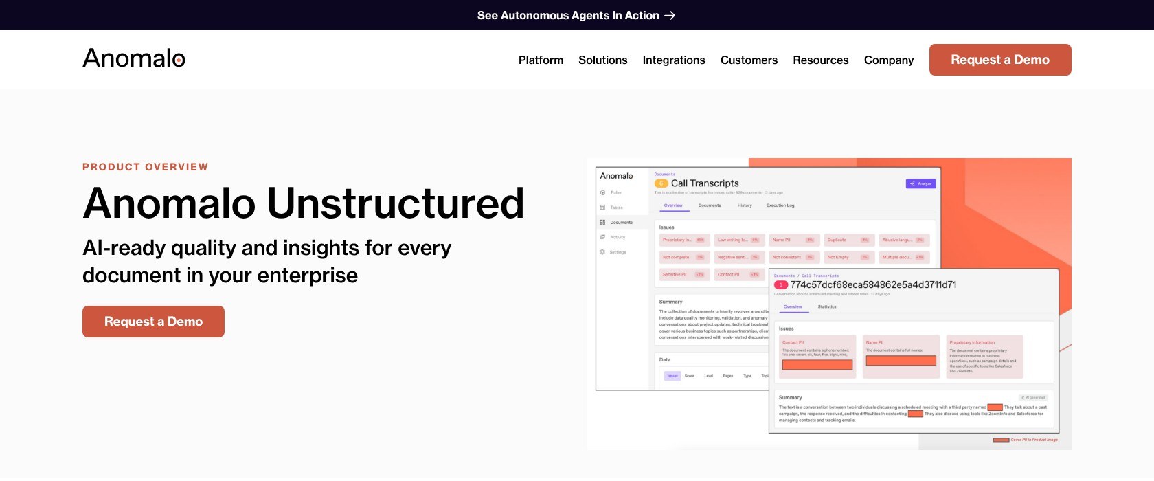 Anomalo Unstructured document monitoring