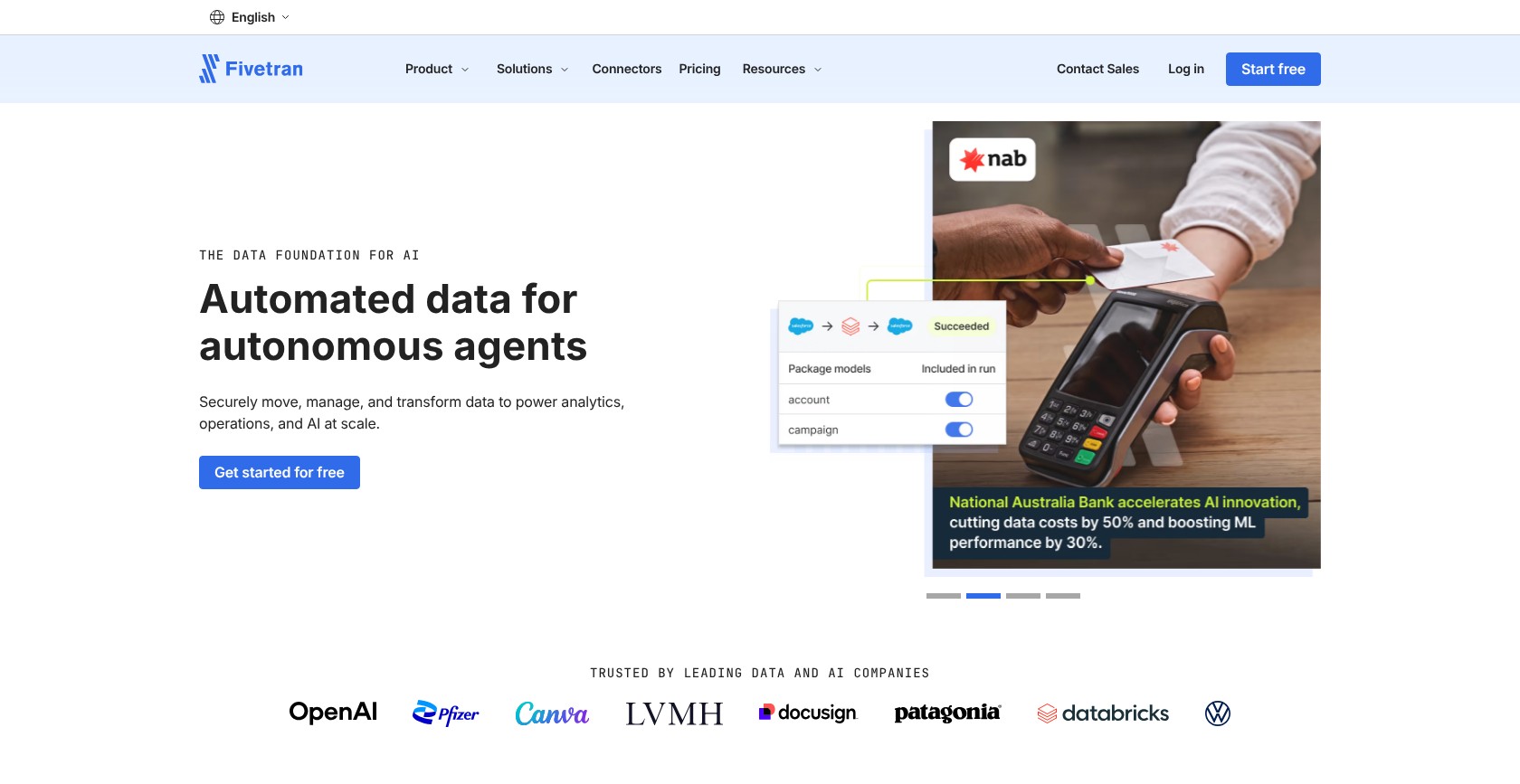 Fivetran homepage