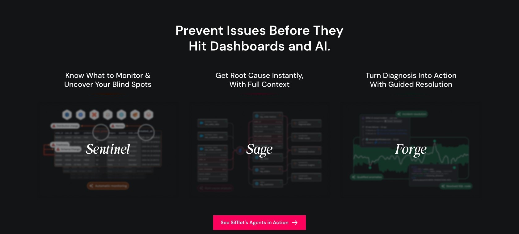 Sifflet Sentinel, Sage and Forge AI agents