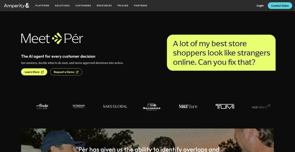 Amperity homepage, October 2026
