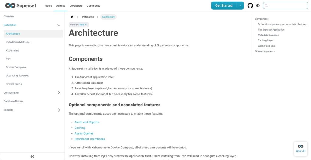 Apache Superset architecture documentation, October 2026