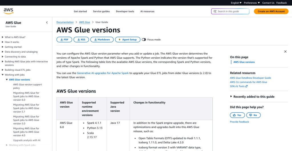 AWS Glue versions, October 2026