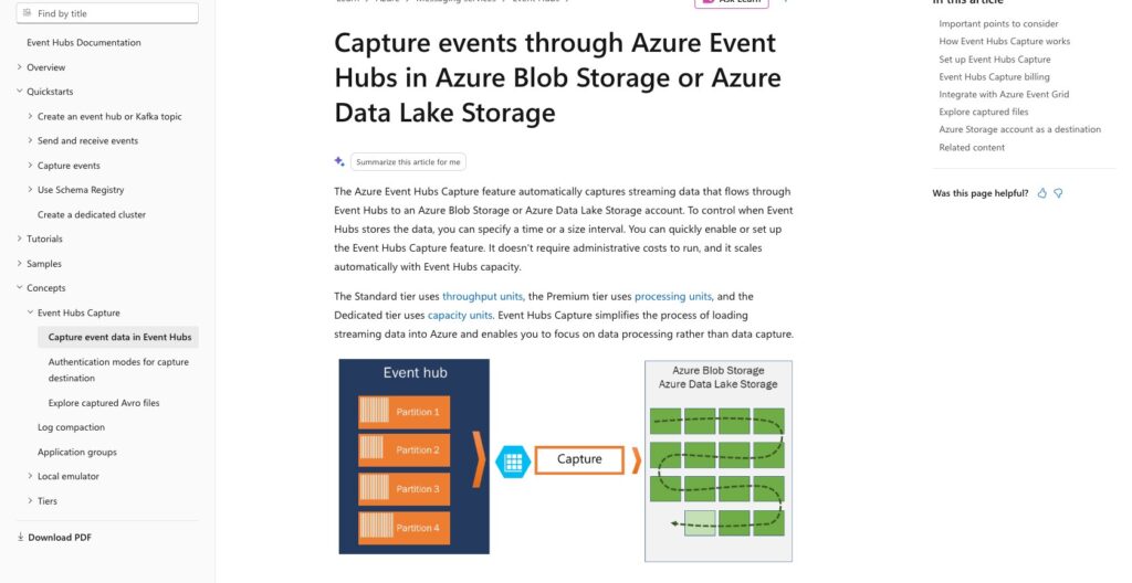 Azure Event Hubs Capture overview, October 2026