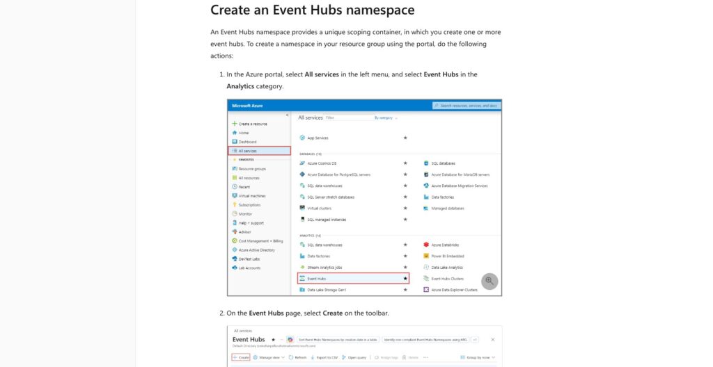Azure Event Hubs namespace creation guide, October 2026