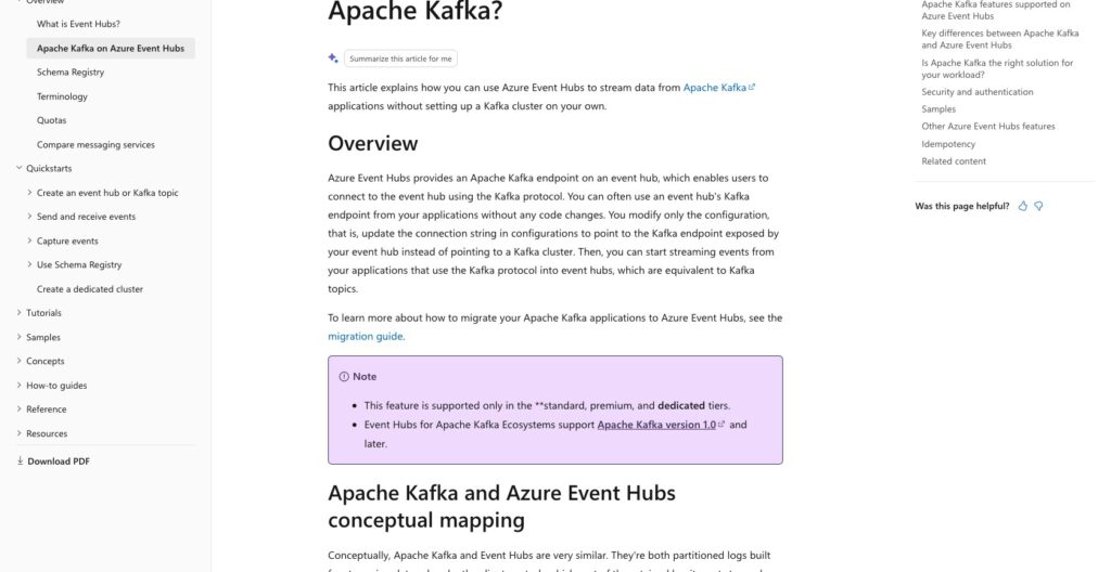 Azure Event Hubs for Apache Kafka overview, October 2026