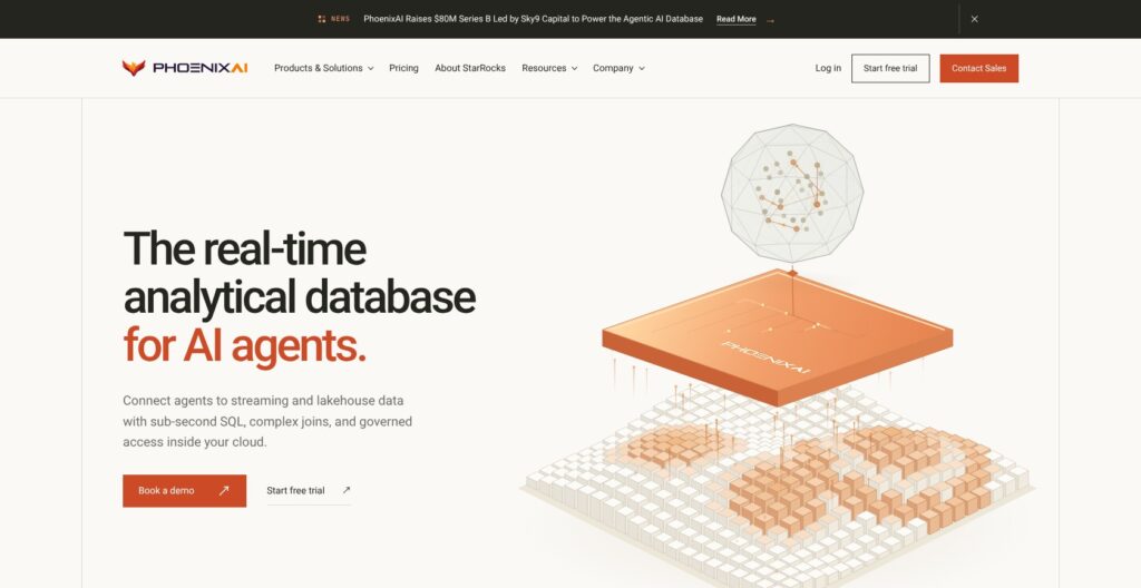 PhoenixAI (formerly CelerData) homepage, October 2026