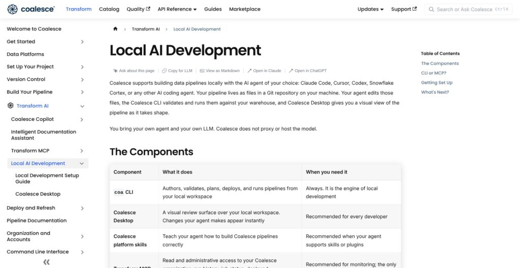 Coalesce local development documentation, October 2026