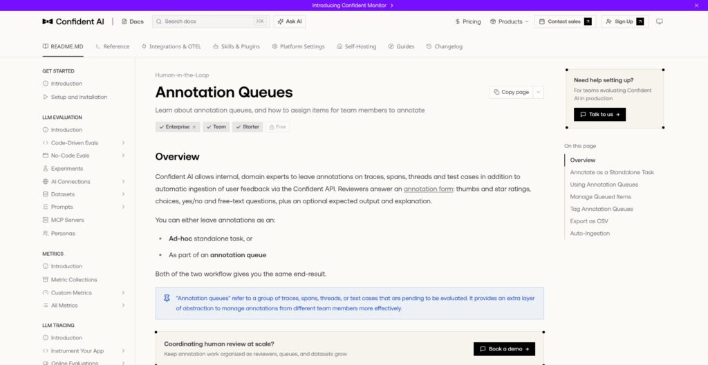 Confident AI annotation queues guide, October 2026