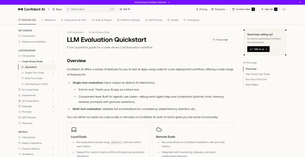 Confident AI evaluation quickstart, October 2026