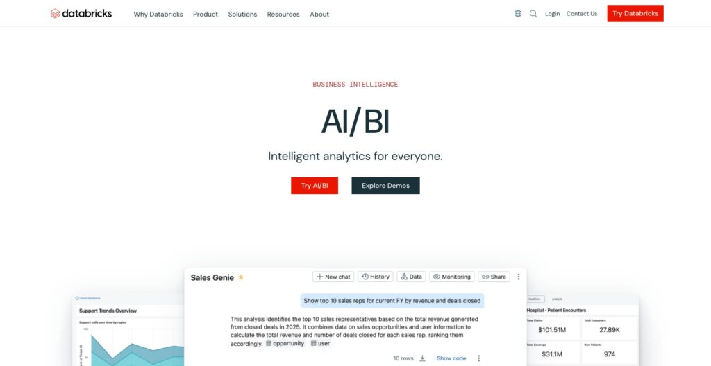 Databricks AI/BI product page, October 2026