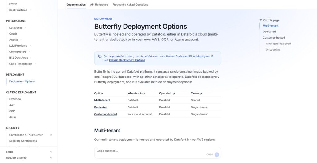 Datafold deployment page, October 2026