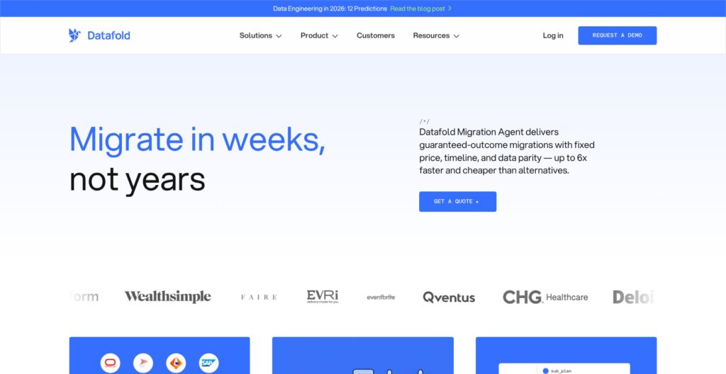 Datafold migration page, October 2026