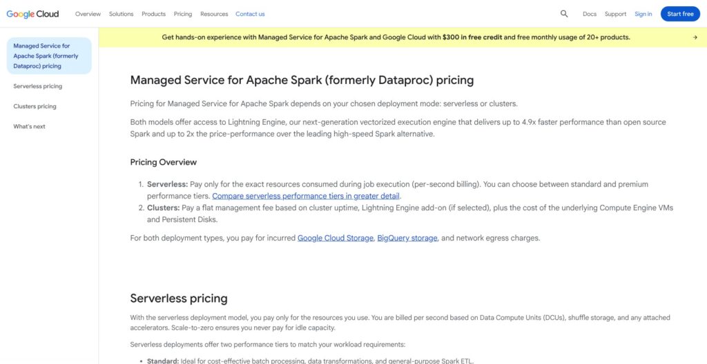Google Dataproc pricing, October 2026