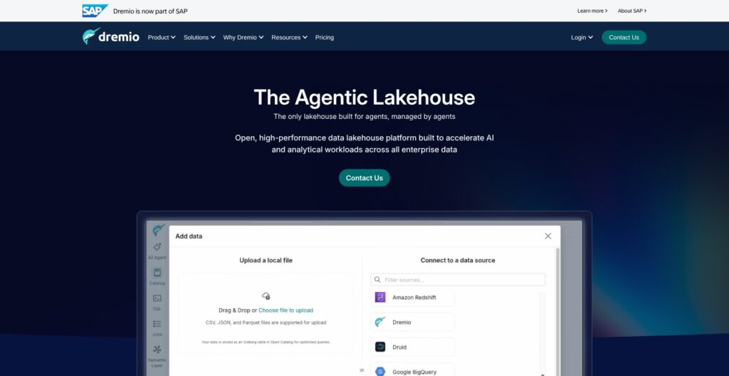 Dremio homepage, October 2026