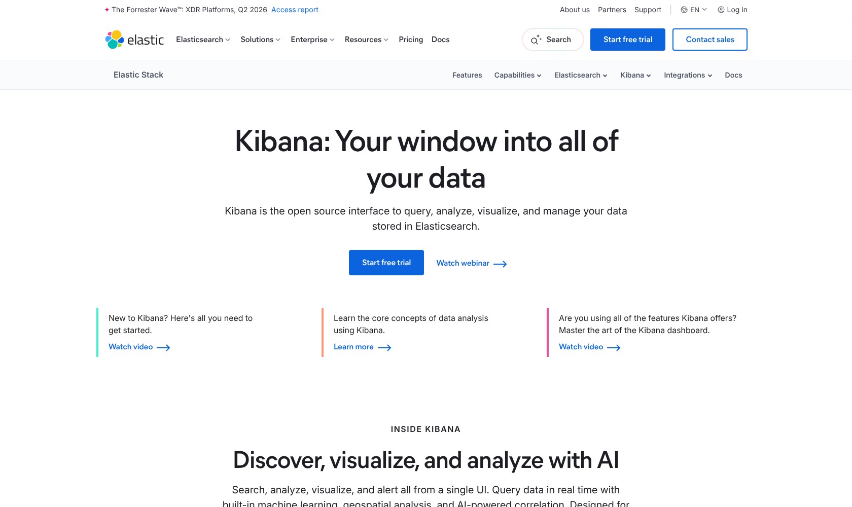 Kibana exploration and visualization overview, October 2026