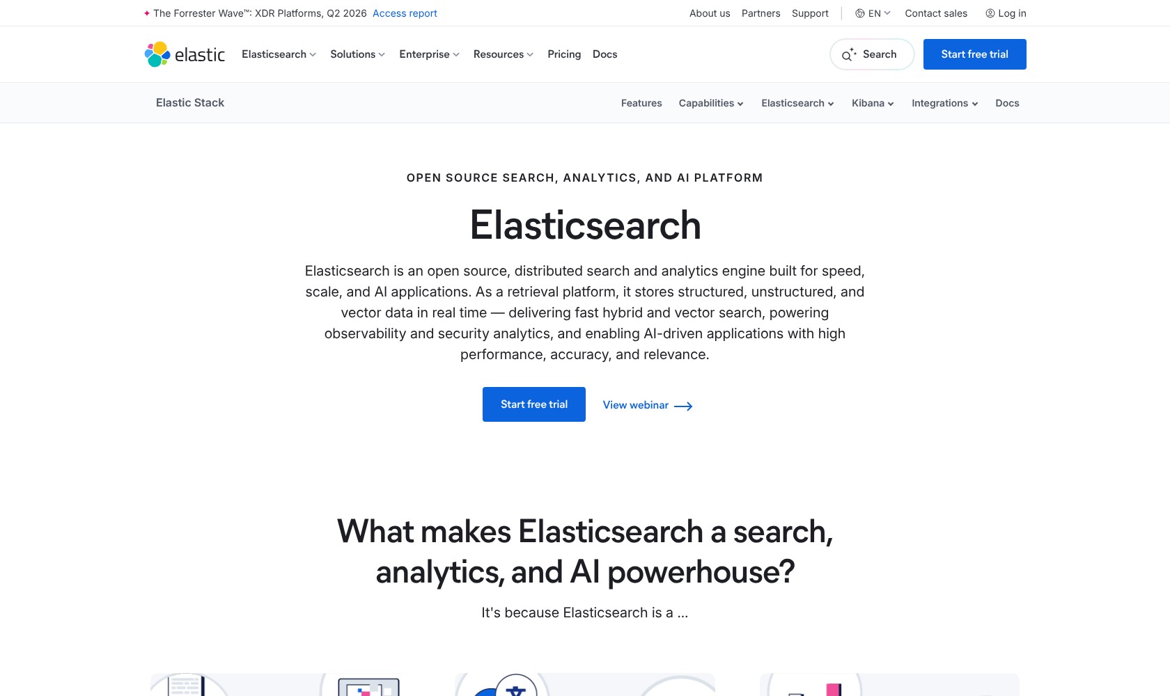 Elasticsearch product overview, October 2026