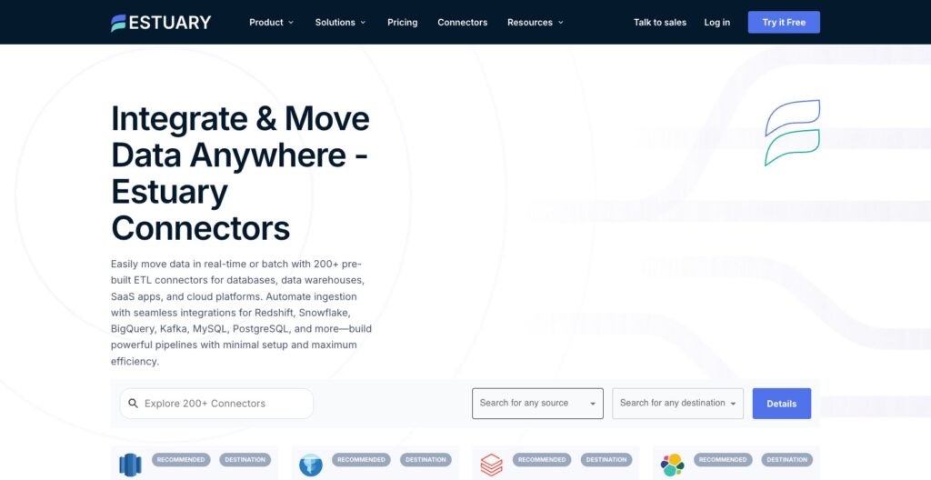 Estuary integrations catalog, October 2026