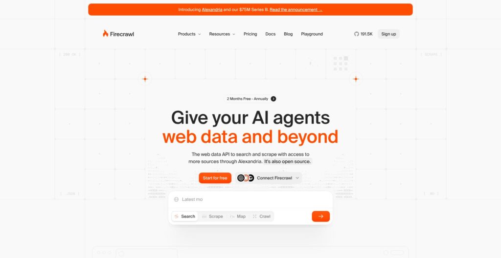 Firecrawl homepage page, October 2026