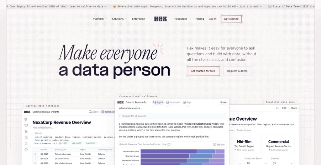 Hex homepage, October 2026