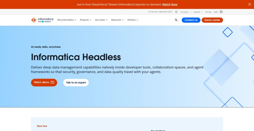 Informatica homepage, October 2026