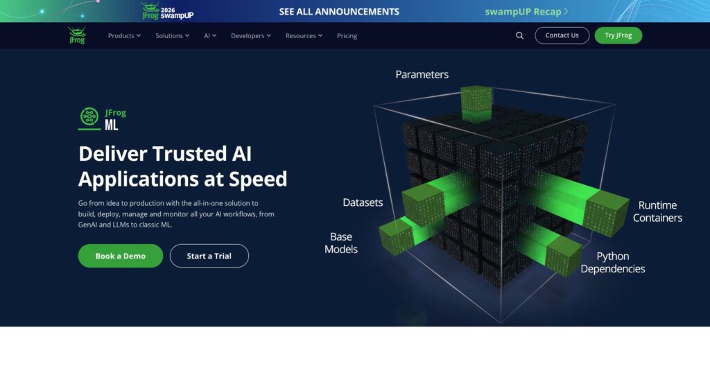 JFrog ML product page, October 2026