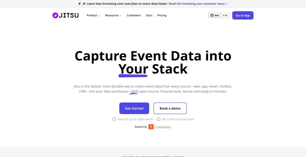Jitsu homepage, October 2026