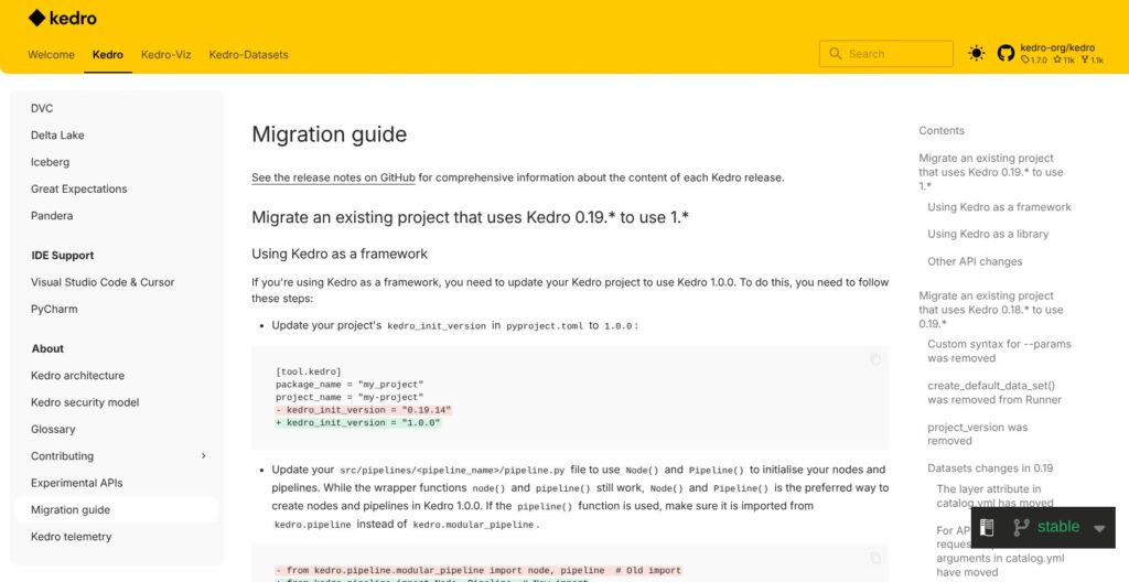 Kedro migration guide, October 2026