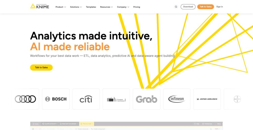 KNIME homepage, October 2026
