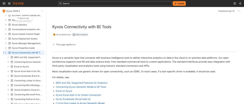 Kyvos BI tool connectivity guide, October 2026