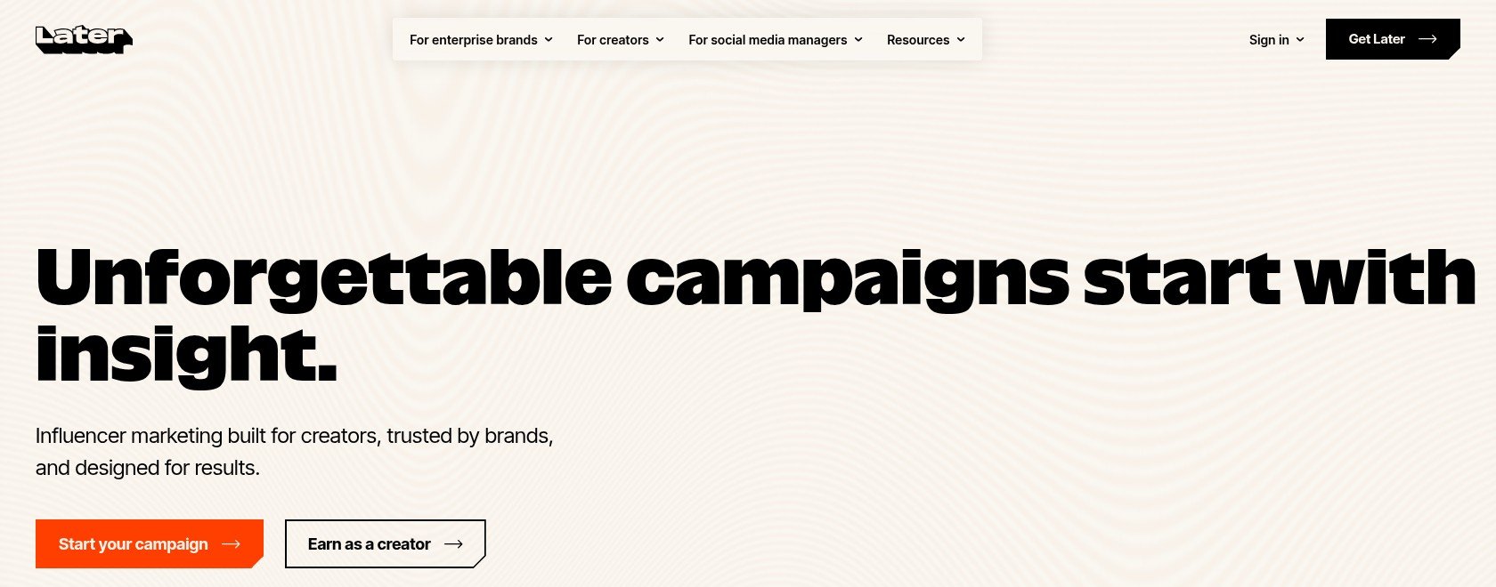 Later homepage, October 2026