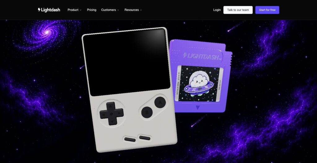 Lightdash homepage, October 2026