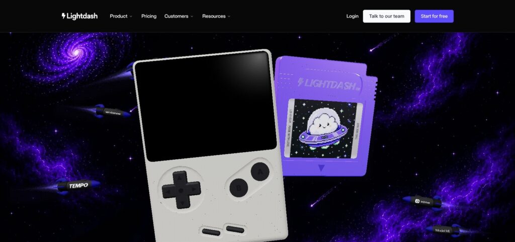 Lightdash homepage, October 2026