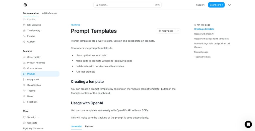 Lunary prompt templates guide, October 2026