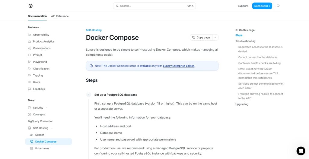 Lunary Docker Compose guide, October 2026