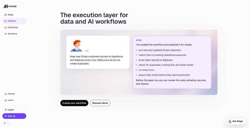 Mage official platform page