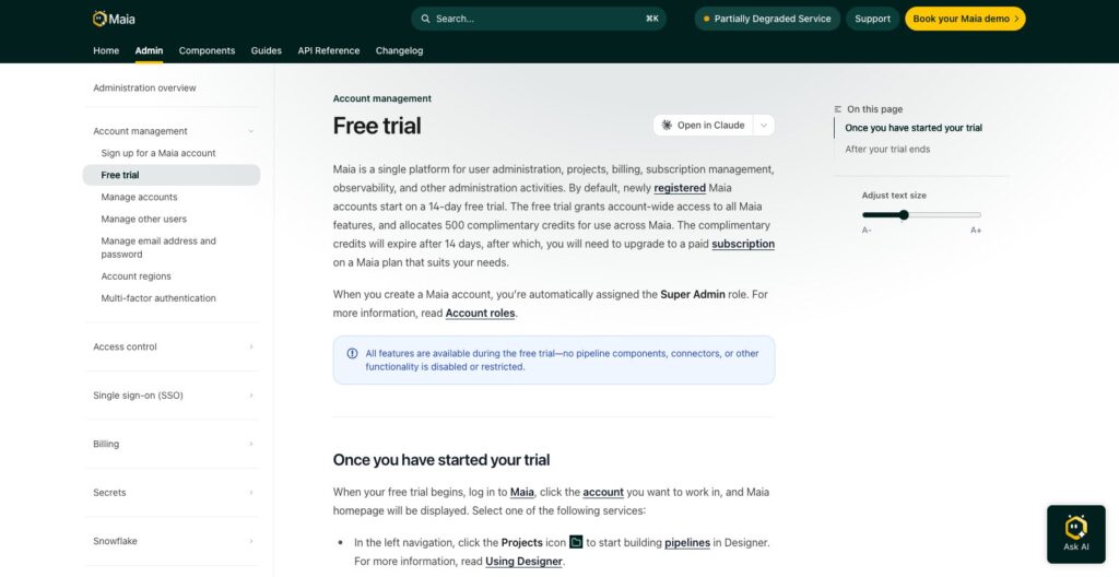 Maia free trial guide, October 2026