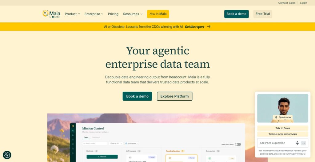 Maia homepage, October 2026