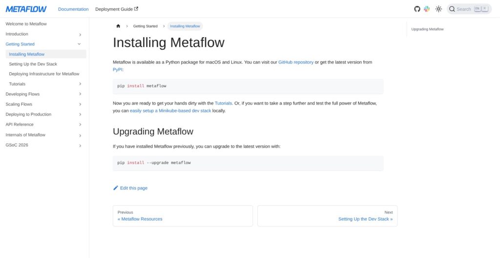Metaflow installation guide, October 2026