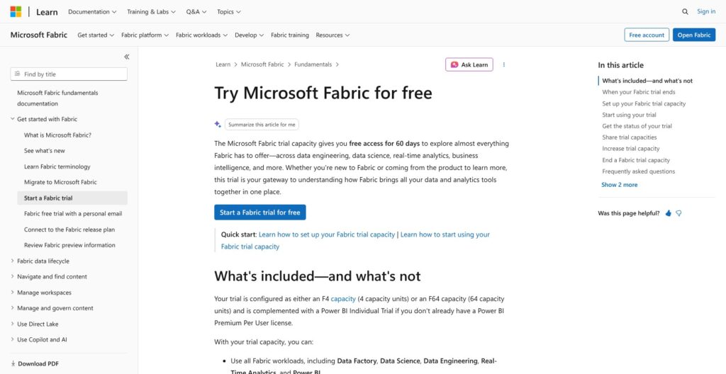 Microsoft Fabric trial guide, October 2026