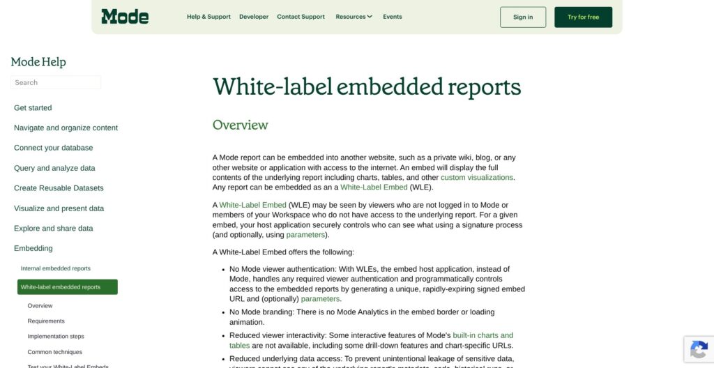 Mode white-label embeds documentation, October 2026