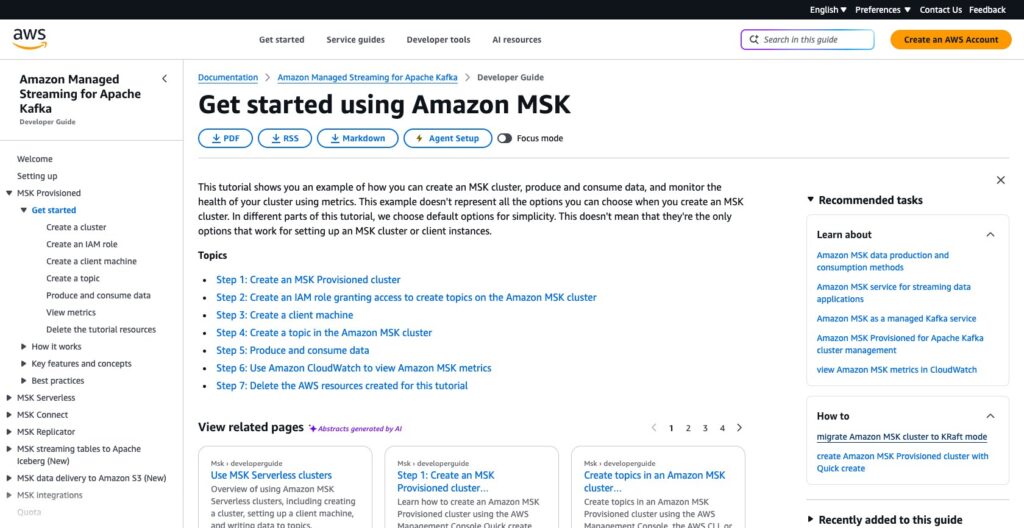 Amazon MSK getting started guide, October 2026