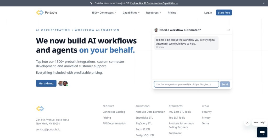 Portable AI automation service page, October 2026