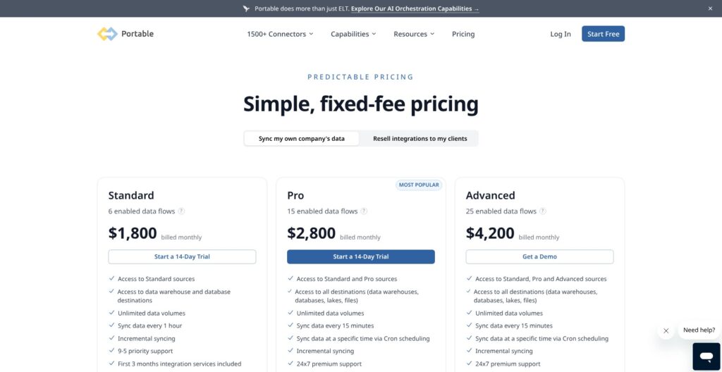 Portable pricing plans, October 2026